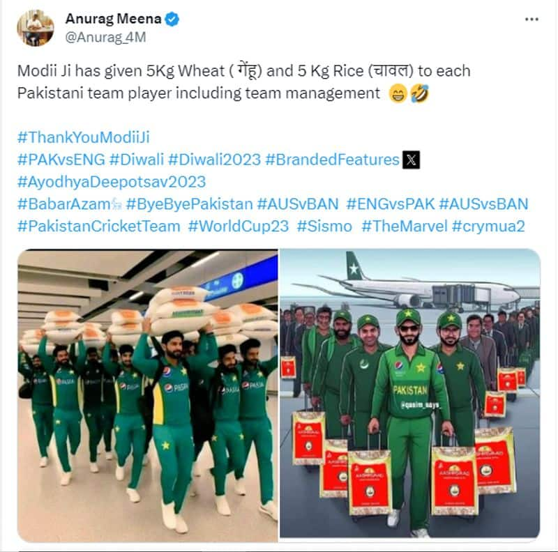 No Pakistan Cricket Team not landed in home with 5Kg Wheat and 5 Kg Rice packets after ODI World Cup 2023 exit Fact Check 2023 11 16 jje 