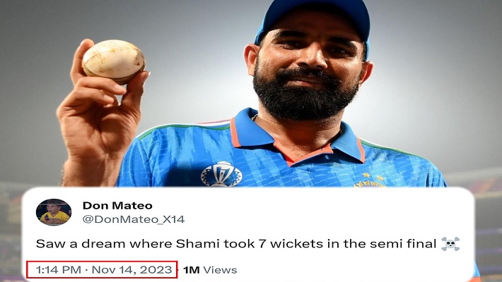 X user's epic post predicting 7 wickets for Mohd Shami in ODI World Cup 2023 semi final goes viral