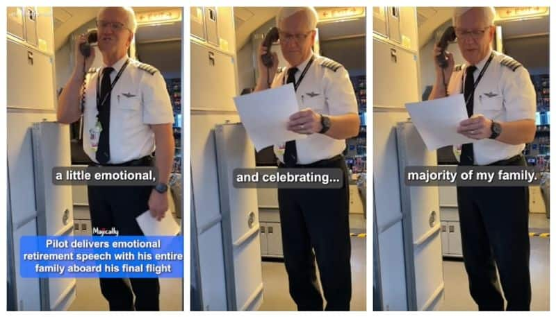 After 32 years of service the passengers were teary-eyed after hearing the pilot's farewell speech bkg 