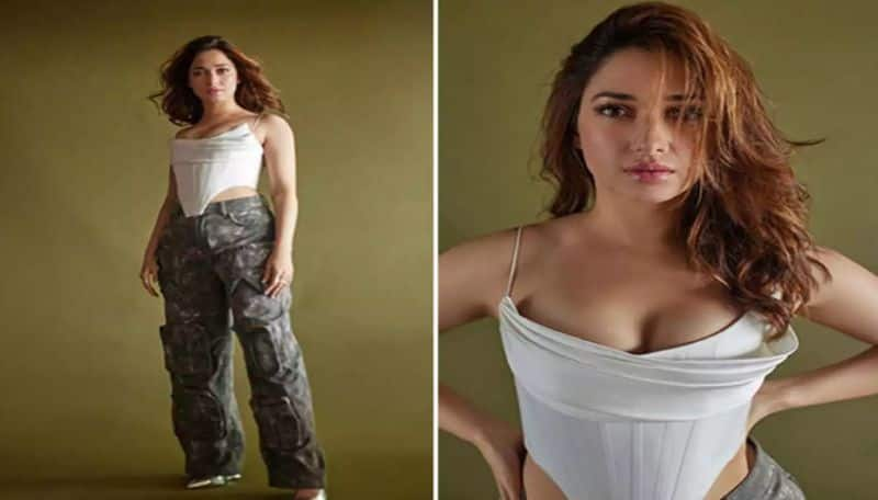 Ethereal Is The Word For Actress Tamannaah Bhatia As Radha In A Peach Torani Saree gvd