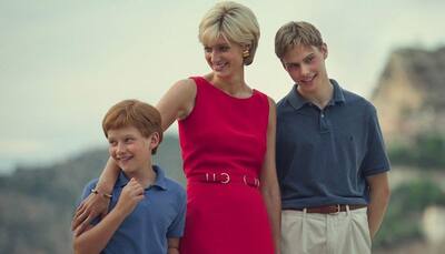 The Crown season 6 Part 1: Elizabeth Debicki as Princess Diana takes away cake from the Late Queen Elizabeth