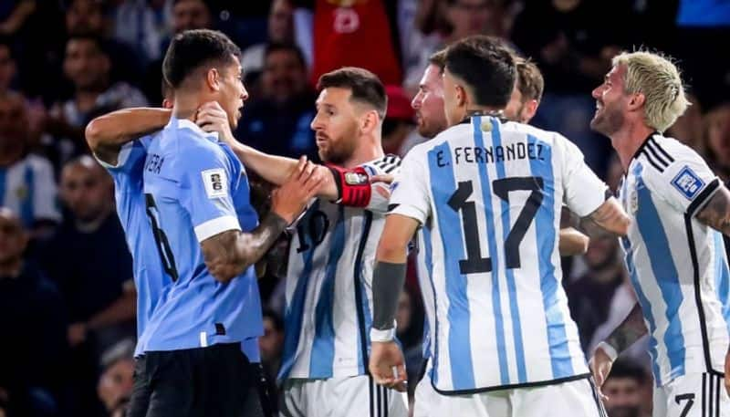 Angry Lionel Messi involved in a Ugly Brawl vs Uruguay World Cup Qualifiers