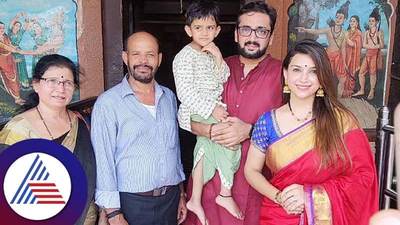 Shwetha Chengappa visit Dakshina kannada temples with husband son family including Udupi koragajja pav