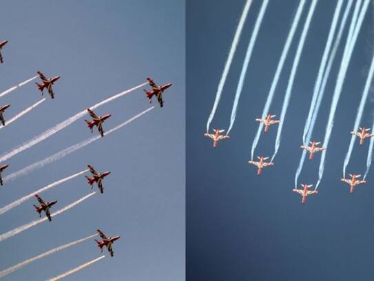 World Cup Finals 2023 : Wow.. Air show before the World Cup Finals.. Exciting rehearsal..ISR