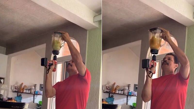 A man extracting juice using drill machine video goes viral on social media zrua