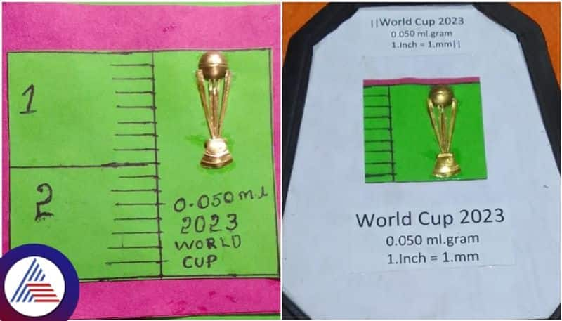 Moodbidire goldsmith made mini world cup in 24 carat gold and wishing for India through scuba diving sat