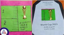 Moodbidire goldsmith made mini world cup in 24 carat gold and wishing for India through scuba diving sat