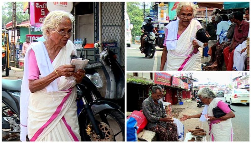 Grandmother selling lottery by singing sts