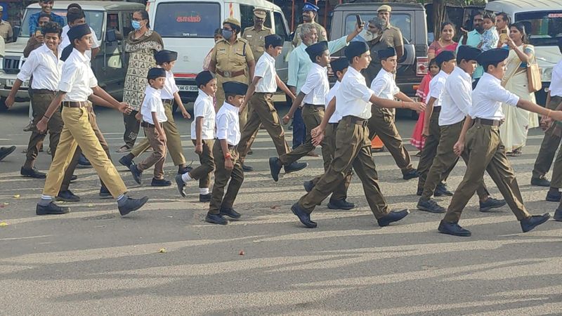 RSS parade in many parts of Tamil Nadu with the permission of Supreme Court sgb