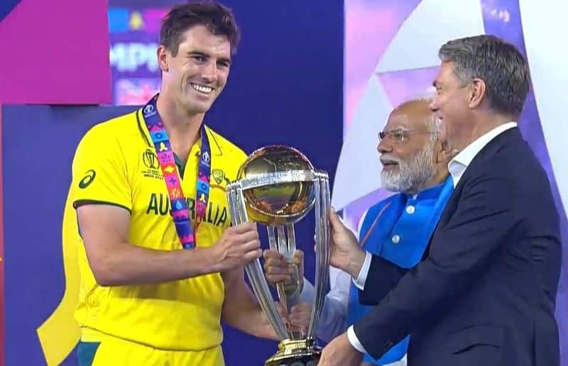 WATCH PM Modi, Australia's Deputy PM hand over ODI World Cup 2023 trophy to Cummins & Co snt