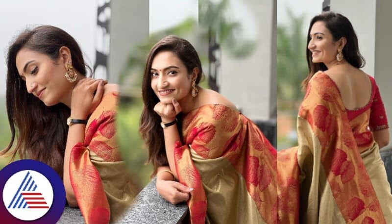 Serial Actress Vaishnavi Gowda shares her photo in Red Silk saree, fans says wow Vin