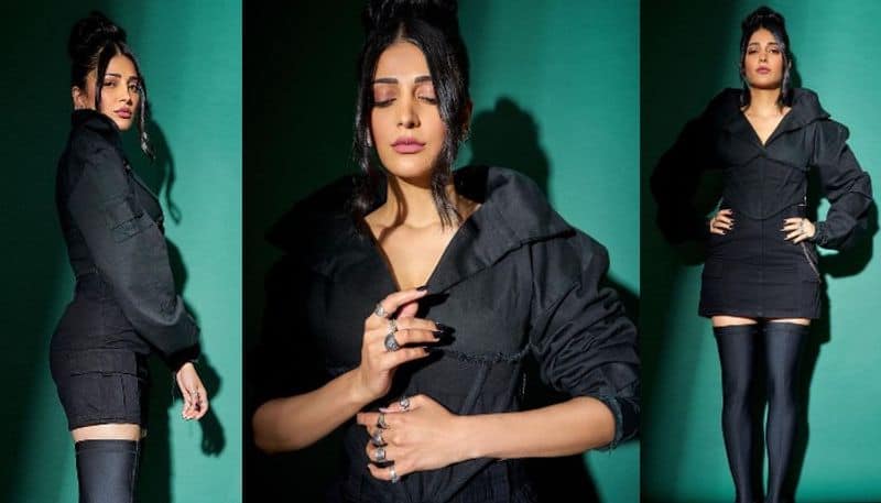 Shruti Haasan mindblowing photoshoot in black outfit NSK