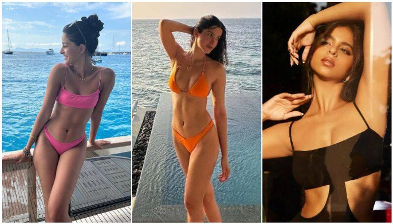 Ananya Pandey to Suhana Khan, star kids leave fans awestruck with hot bikini pictures SHG