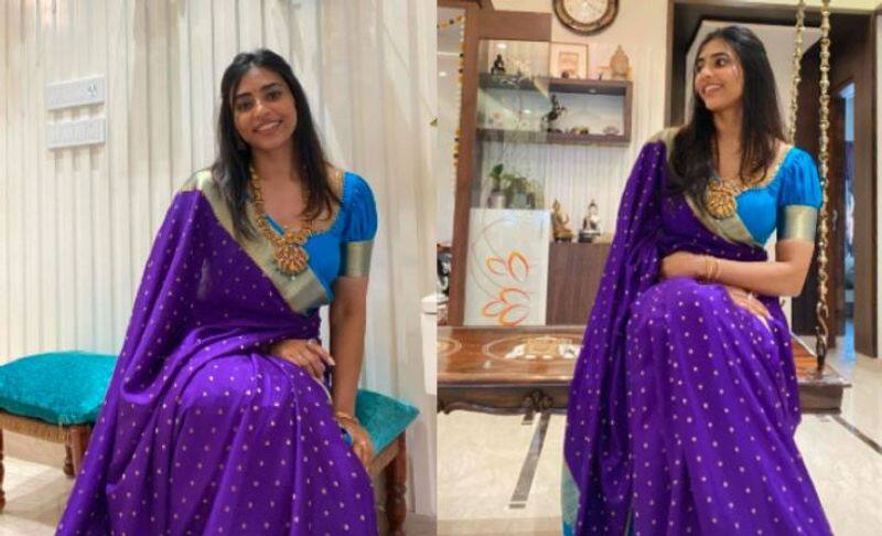 Kanthara Actress Sapthami Gowda in Traditional Look, Fans says Just Like a Wow Vin