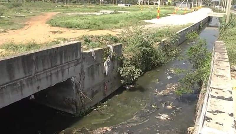 Contaminated Water Entering Kaveri River at Kollegal in Chamarajanagara grg 