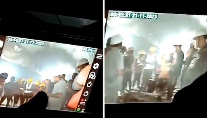 Uttarkashi tunnel collapse: First visuals of trapped workers released, khichdi sent in bottles