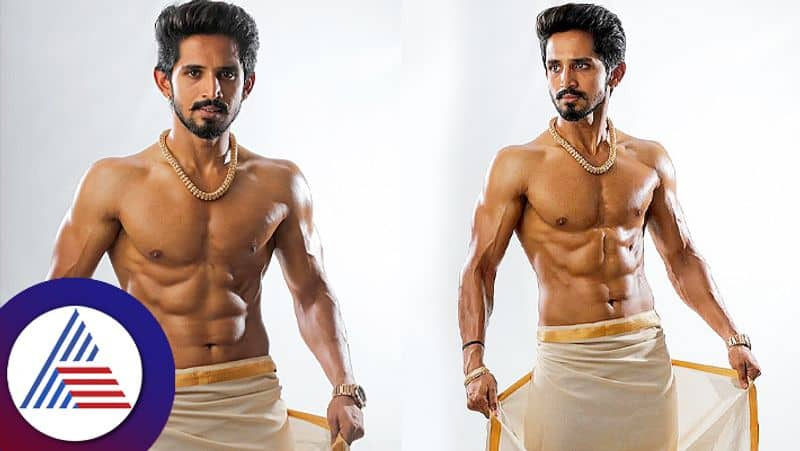 Geetha serial actor Dhanush Gowda six pack photo viral pav 