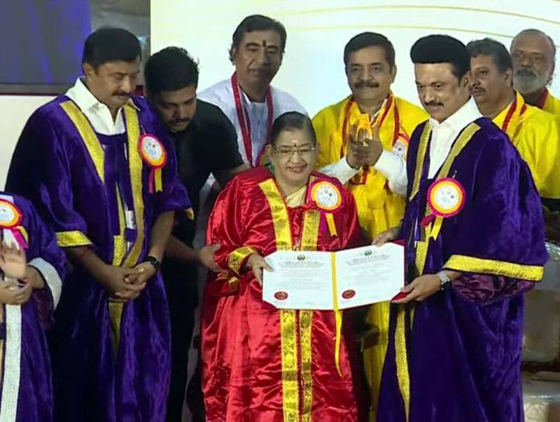 Chief Minister Stalin honored famous singer P Susheela with a doctorate degree KAK