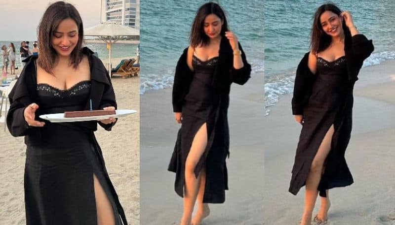 Neha Sharma  looks stunning in blackbeach wear NSK