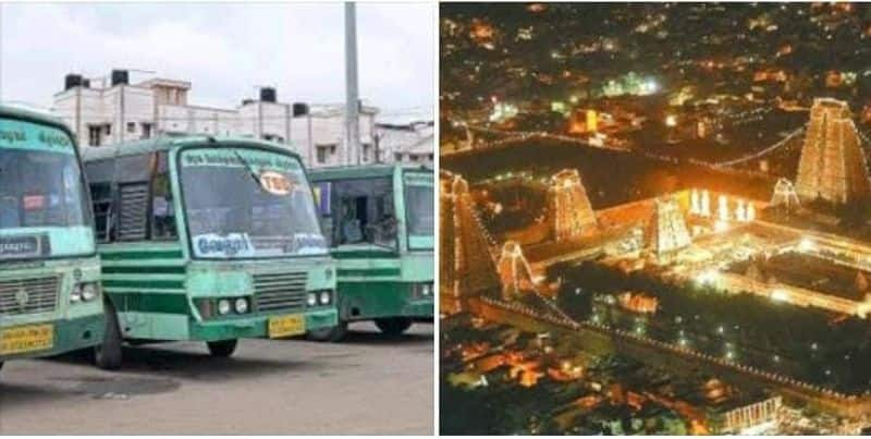 Tamil Nadu government announcement regarding special buses on the occasion of thiruvannamalai deepam Festival KAK