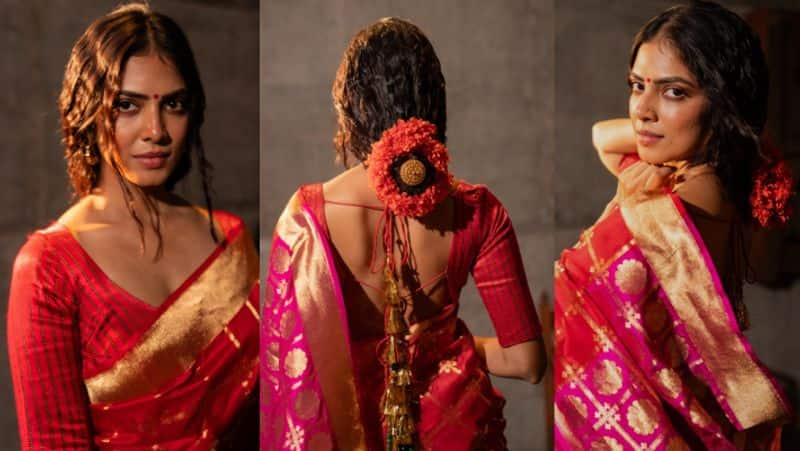 Mesmerizing malavika mohanan in traditional silk saree latest photoshoot viral gan