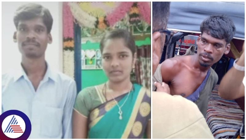 Chitradurga husband fatally attacked his wife with sword at Challakere bus stand sat