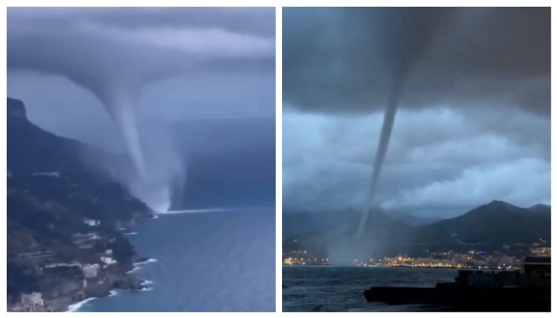 video of a huge waterspout on the Italian coast has gone viral bkg 