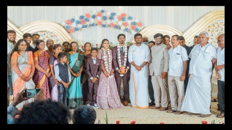 newly married couple waiting at marriage hall for bjp state president annamalai in tirupur vel