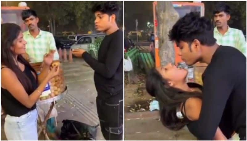 couples video in which they shares panipuri from mouth to mouth going viral