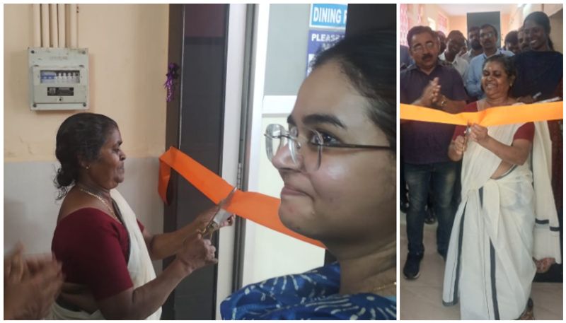 ernakulam railway station dining hall inaugurated by  seniormost cleaning staff thankamma btb