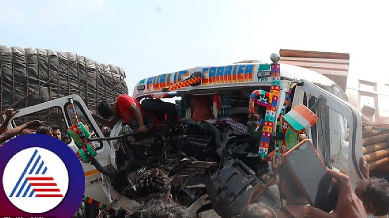 road accident; Lorry driver, cleaner seriously injured at bagalkote today rav