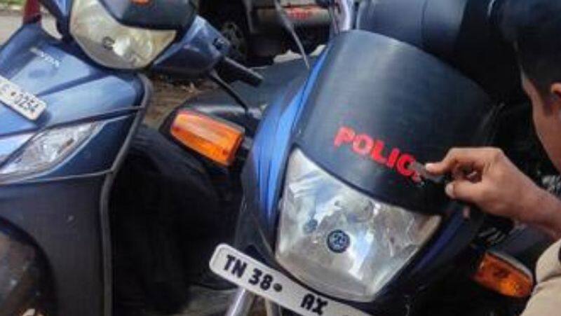 police should not put police stickers on own vehicles...Tamilnadu police warning tvk