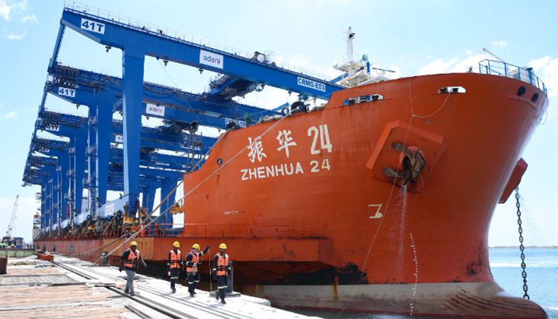 Kerala: Third ship Zhen Hua 24 docks at Vizhinjam International Seaport today rkn