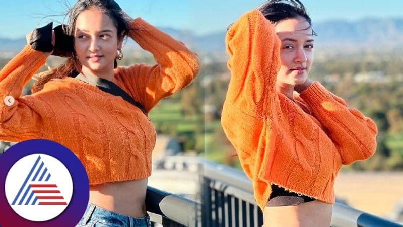 Master Piece Shanvi Srivastava flaunts orange crop top in USA trip vcs