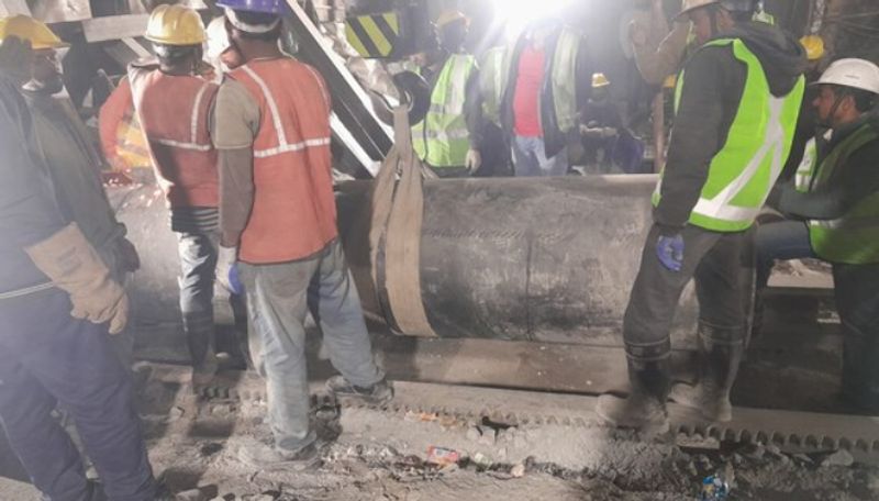 Uttarakhand Tunnel Rescuers Dig Through Debris Pipe laying work completed ans