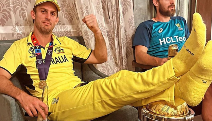 cricket 'There was obviously no...': Mitchell Marsh breaks his silence on 'leg on World Cup trophy' controversy osf