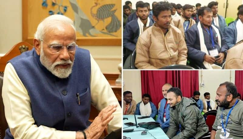 WATCH PM Modi's heartfelt call to 41 rescued workers from Uttarakhand tunnel collapse AJR