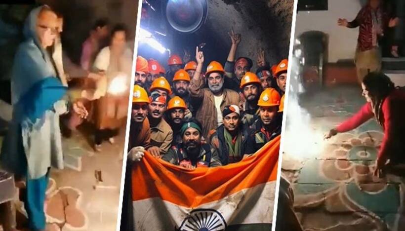 Delayed Diwali delight: 'Jai Shri Ram' echoes as 41 Silkyara tunnel workers celebrate safe evacuation (WATCH)