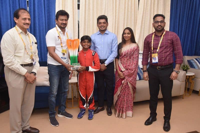 Karting Championship RivdevPreetham meet Udayanidhi and getting wishes mma