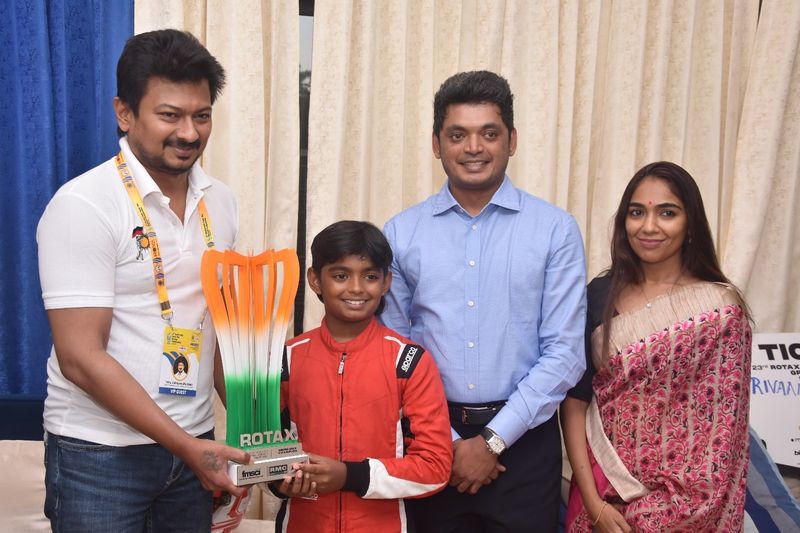 Karting Championship RivdevPreetham meet Udayanidhi and getting wishes mma