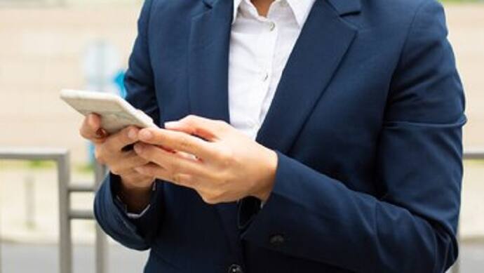 woman check mobile phone