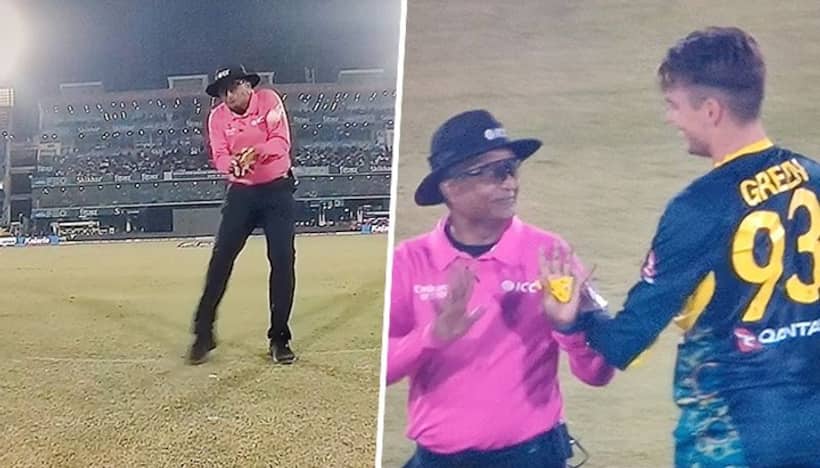 India vs Australia: Viral moment as Jitesh Sharma's powerful shot accidentally hits Umpire