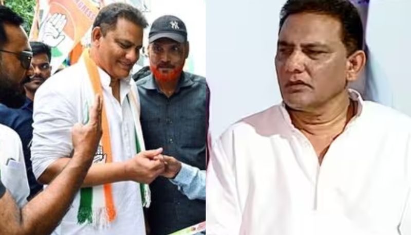 Mohammad Azharuddin Congress Candidate and Former Indian Captain leading after sixth round neck and neck fight Jubilee Hills Telangana SSM