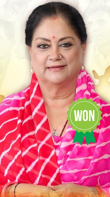 BJP’s Vasundhara Raje’s Glorious Victory in Jhalrapatan seat