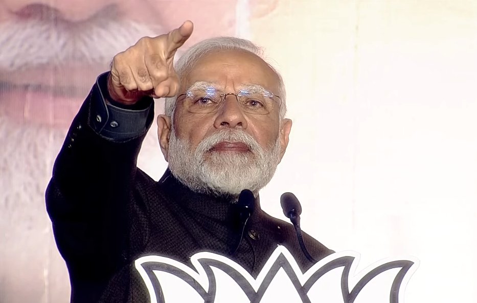 PM Narendra Modi  dig at  anti-BJP forces after Congress defeat Meltdown-e-Azam gow