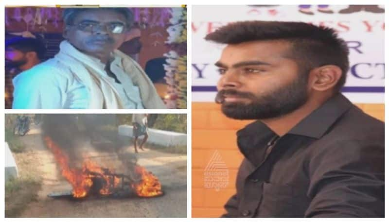 Man Burnt Alive On Road At Shimoga nbn