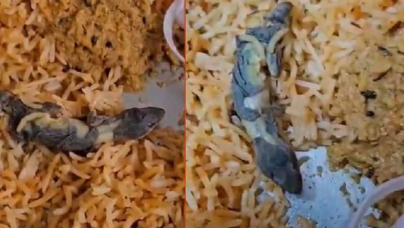 Lizard found in Hyderabads famous restaurant Bawarchi chicken Biryani which orderd through zomato akb 