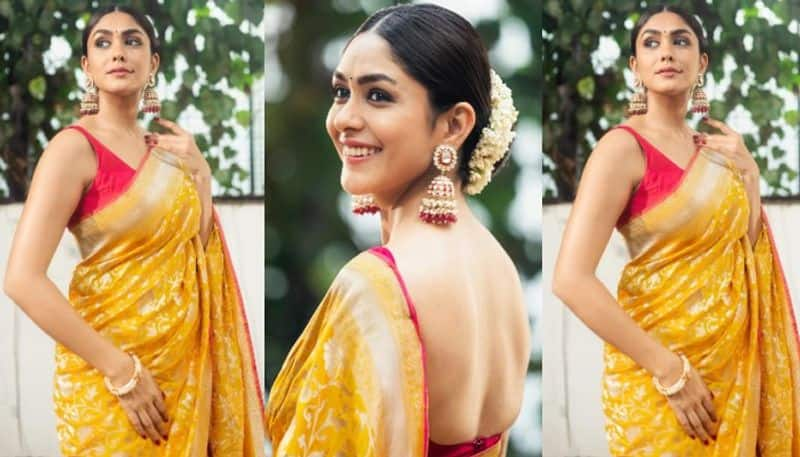 Mrunal Thakur looks beautiful in Saree NSK 