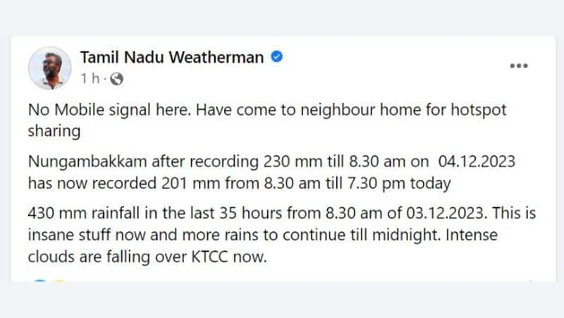 Tamil Nadu Weatherman Pradeep John has warned that there will be heavy rain in Chennai tonight-rag