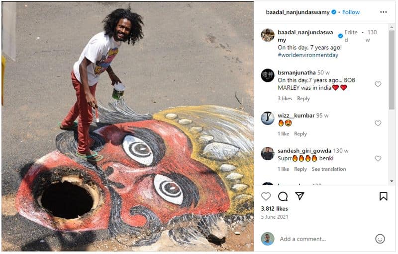 Artist makes Pothole in Kerala road as canvas here is truth fact check jje 